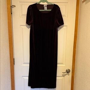 Laura Ashley Deep Burgundy Velvet Dress